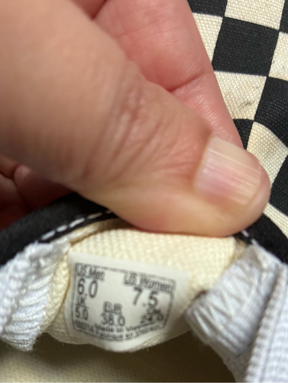 Vans Checkerboard Slip-On in Black and White - Picture 3 of 4